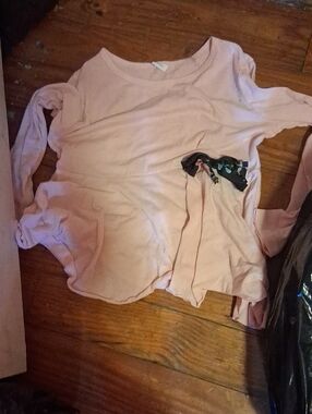 PatPat Pink Long Sleeve Top with Side Bow Accent